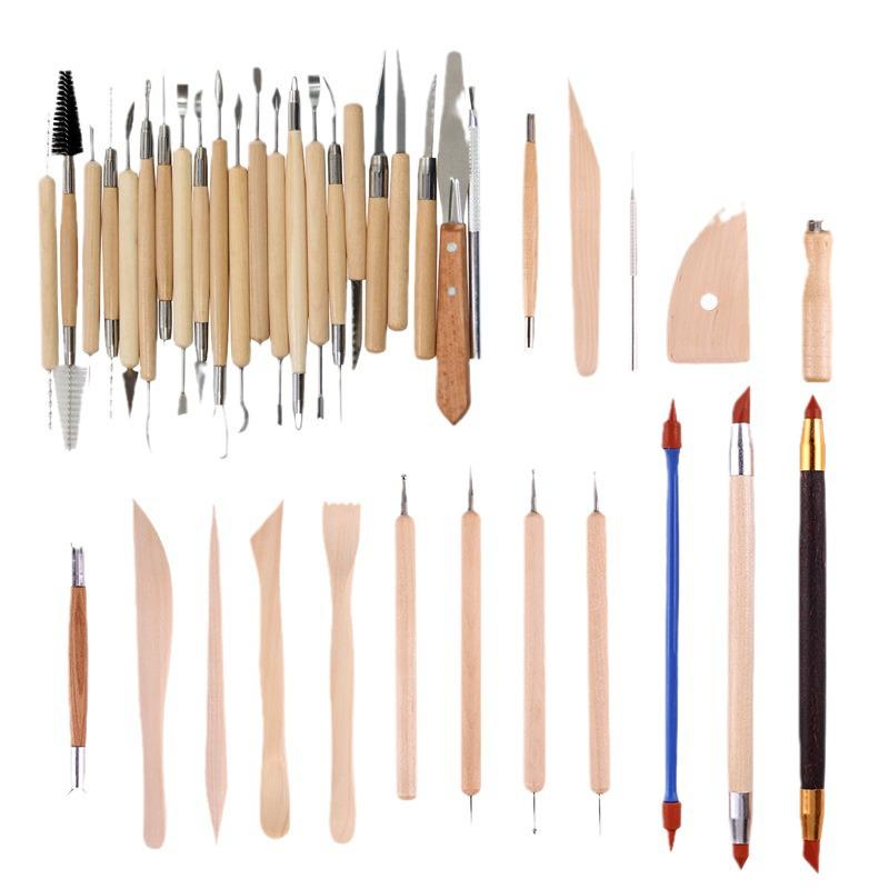 42-Piece Polymer Clay Pottery Tool Set: Sculpting, Carving Knives, Indentation Pens, and Painting Apron Included