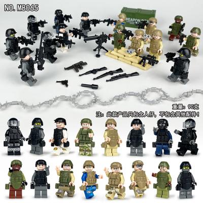 M8065 Военный строительный блок Navy Seal 16 минифигурок Мелкие детали Собранные игрушечные сумки