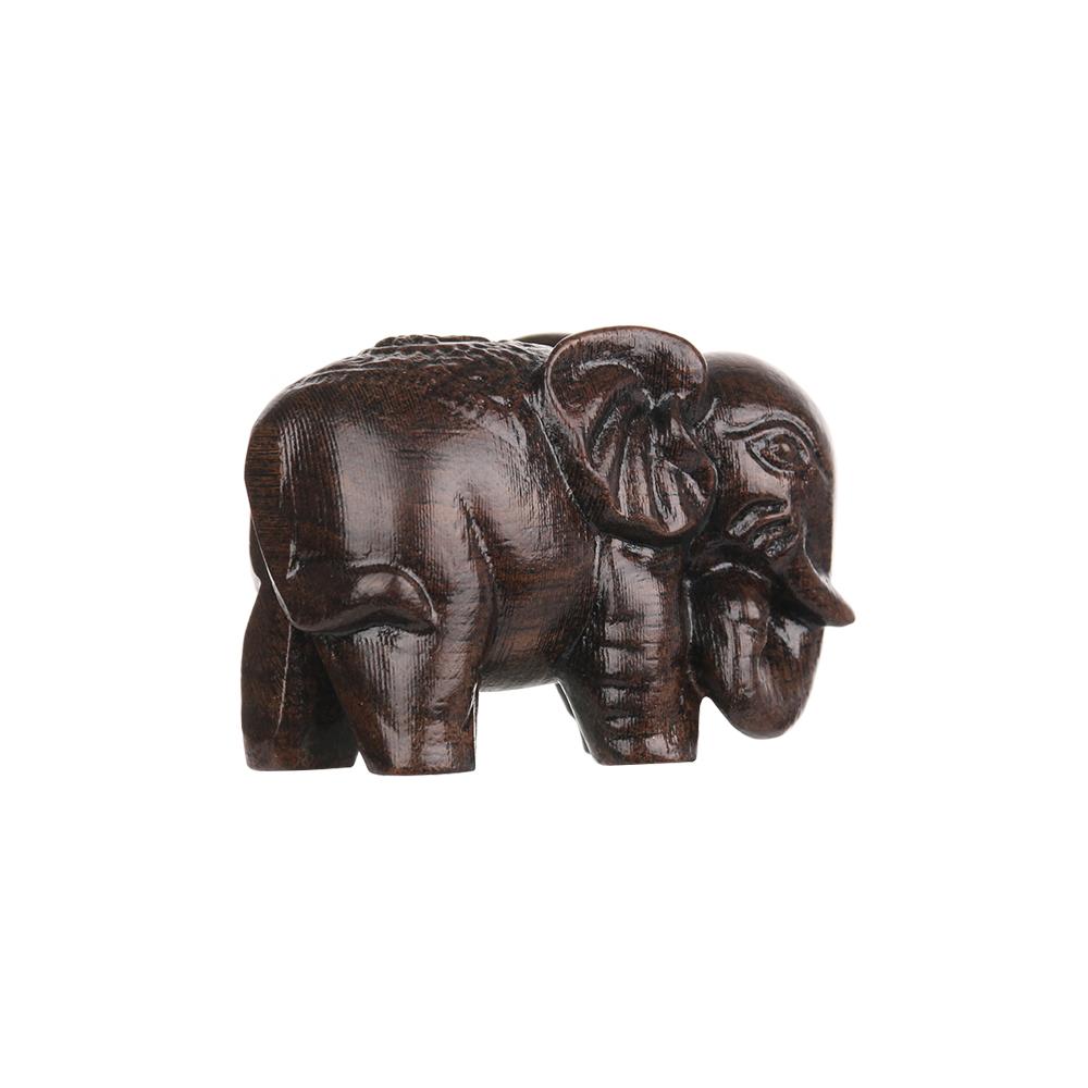 PCS Carved Home Decor Micro Landscape Elephant Statue Natural Wood Miniature Craft Animal Figurines