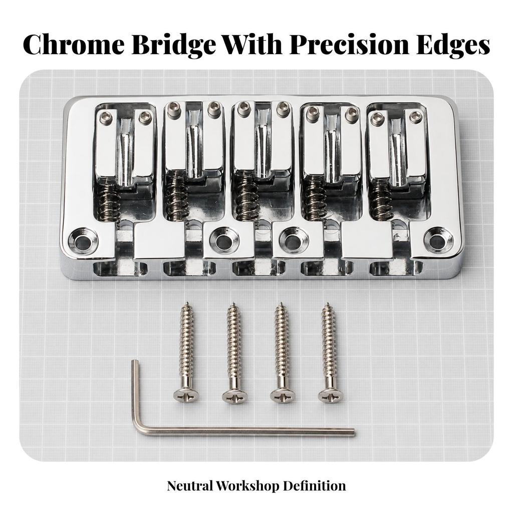 5-String Bass Bridge Easy to Install Guitar with Adjustable Saddles