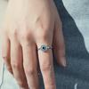 WOSTU Adjustable Authentic 925 Sterling Silver Resin Demon Eye Open Rings Zircon Ring For Women Female Original Fine Jewelry
