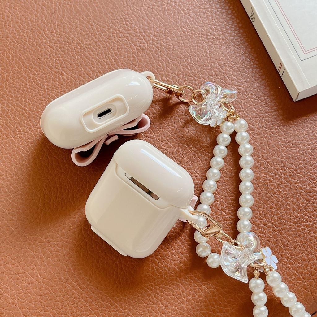 Розовый бант для AirPods pro1 apple bluetooth беспроводной 1/1/1 поколения чехол для наушников милый подвес