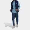 Adidas Полосатый повседневный жилет с воротником-стойкой и логотипом, мужская верхняя одежда Night-Indigo HK7391