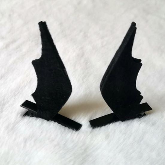 2Pcs Devil Wings Hair Clip Eye-catching Anti Slip Styling Accessories Cosplay Party Bat Wings Hairpin for Festival