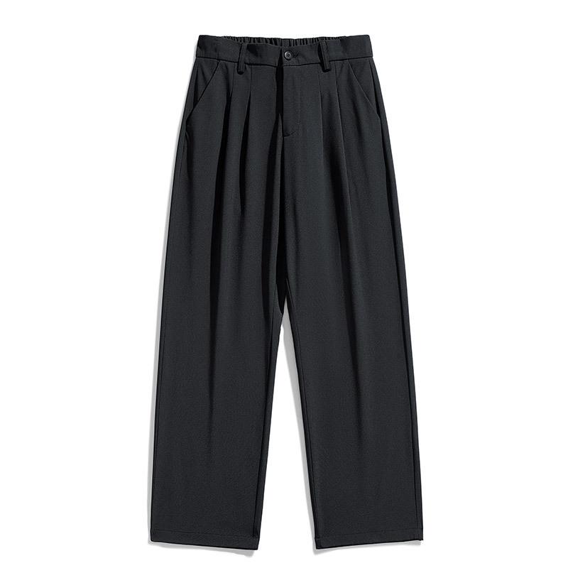 Мужские брюки широкого кроя в корейском стиле высокого класса — не мнется, свободный, прямой и повседневный крой