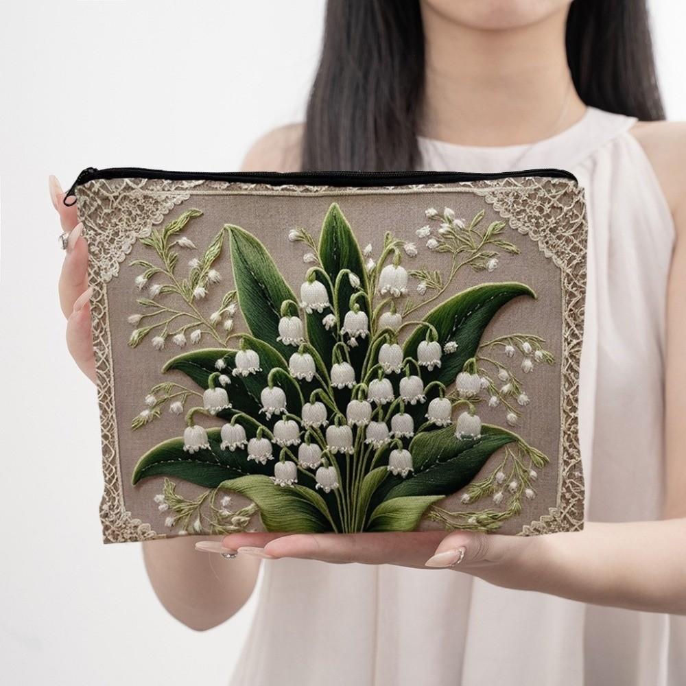 Floral Print Travel Makeup Organizer Large Capacity Toiletry Case Durable Cosmetic Bag Bridesmaid