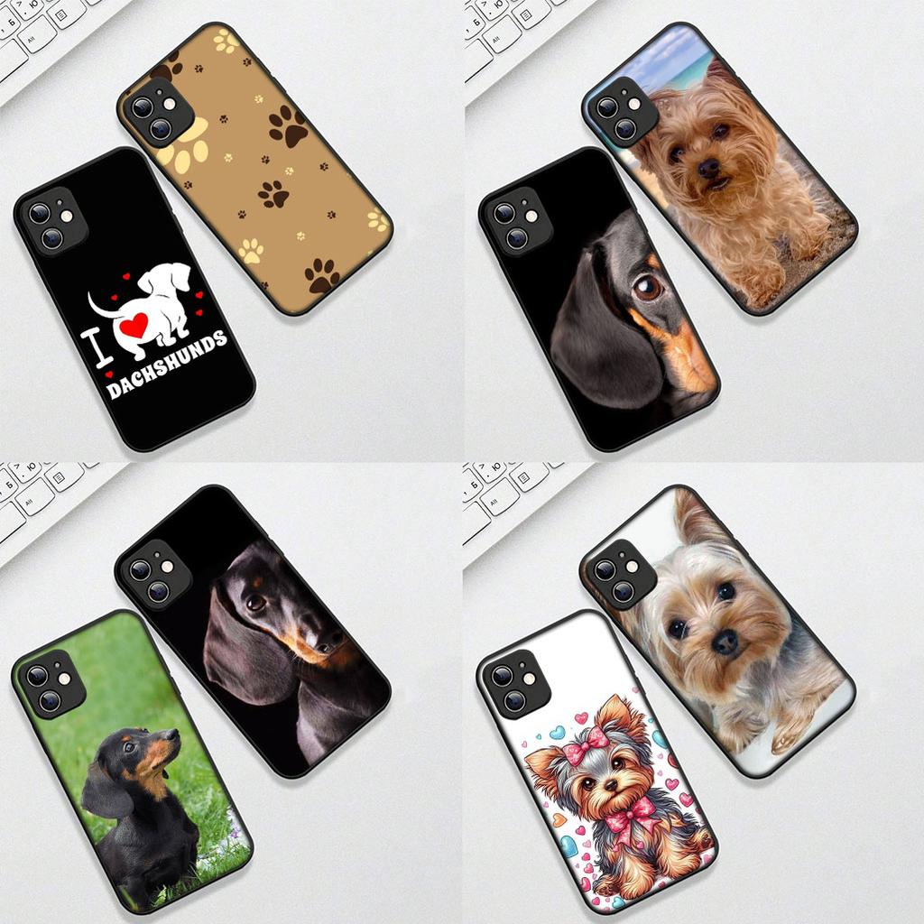 Casing for Apple iPhone 12 13 Pro Max Mini ProMax X XR Air 13Pro XS Phone Cover Soft Case Yorkshire Terrier Yorkie Dachshund Dog