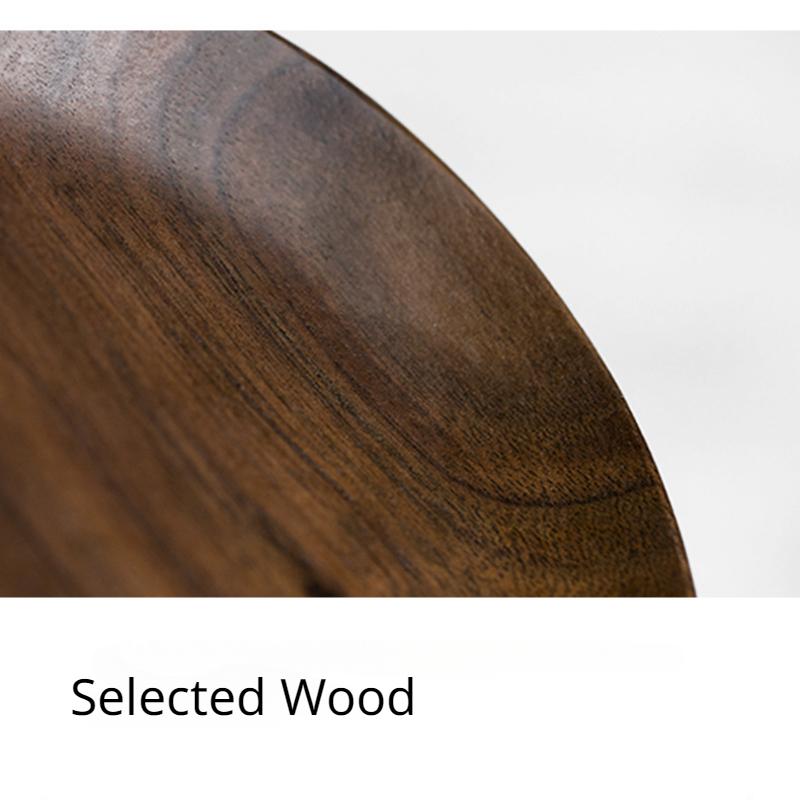 1 шт. Тарелка из массива черного ореха, поднос для завтрака, для домашнего использования, европейский стиль, западная кухня, дим-сам, деревянная тарелка, деревянный поднос для чая, без склейки