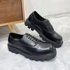 New modelSpring And Autumn Casual Leather Shoes Business Dress British Men'S Shoes Platform Height Increase Black Small Leather Shoes 15961-X