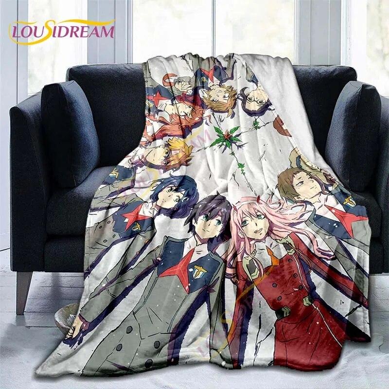 Одеяла с аниме DARLING In The FRANXX, одеяло Strelizia, фланелевое одеяло ZERO TWO для дивана, дивана, дорожные одеяла для взрослых