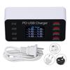 65W 8 Port USB Charging Station Multi Port USB Hub Charger LCD Display QC3.0 PD30W USB C for  Tab