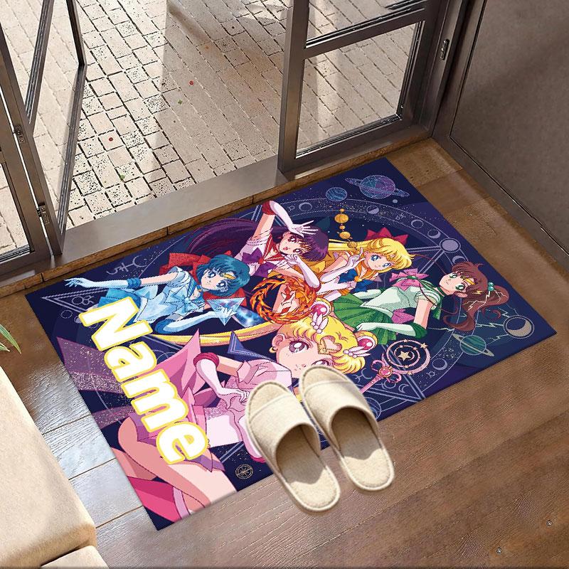 Custom Name Personalized Sailor Moon Print Carpet, Versatile Home Decor Rug, for Playroom, Apartment, Balcony, Entryway, Hallway Gift