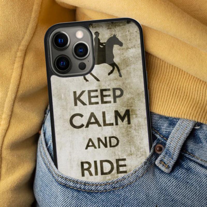 Keep Calm and Ride On Love Pony Horses Soft Phone Case for iPhone 17 Air 16e Pro max 15 Pro 13 14 Plus 11 12 MagSafe Magnetic