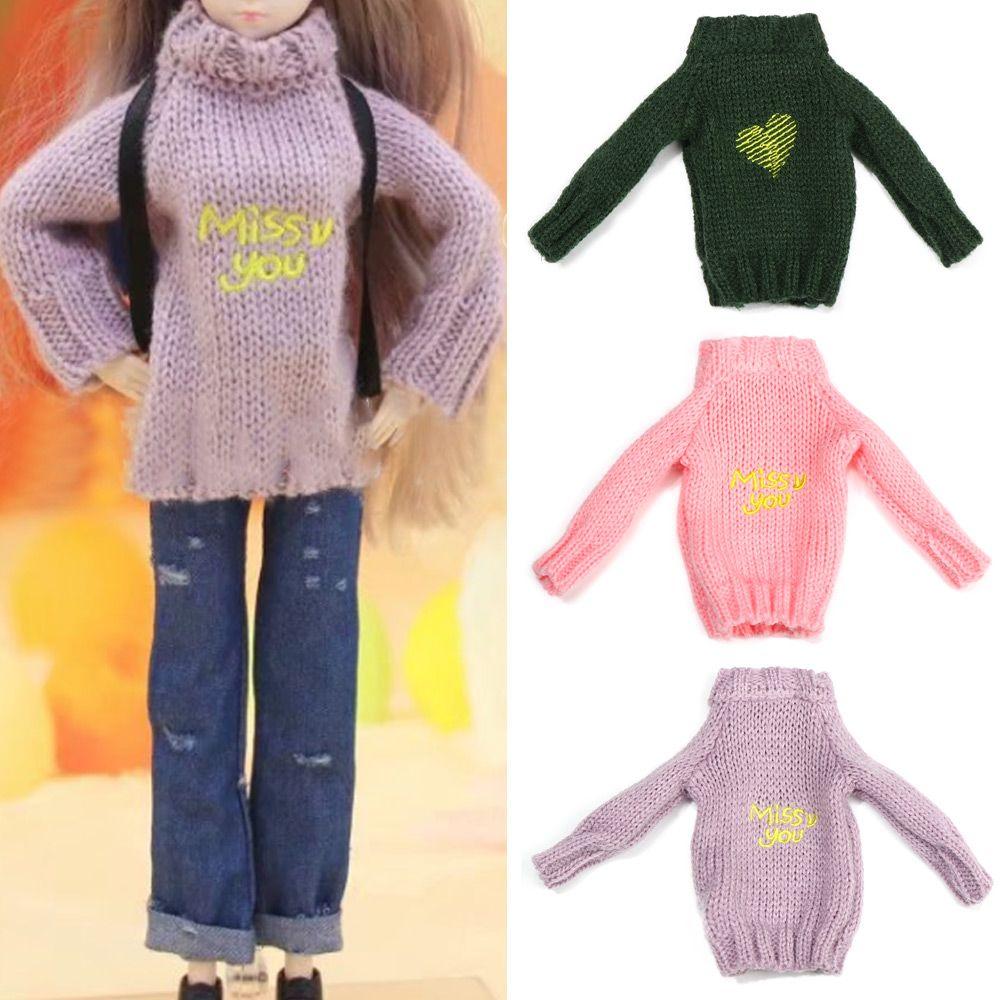 Toys Handmade Doll Accessories Dressing Clothes Fur Coat Mini Knitted Sweater Tops Casual Dress