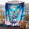 Custom Text Flannel Throw Blanket, Lightweight Cozy Bed Sofa BlanketFrieren Beyond Journey's End