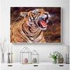 Вышивка крестом DIY Алмазная вышивка Свирепый тигр Полный круглый алмазная живопись Мозаика Домашний декор