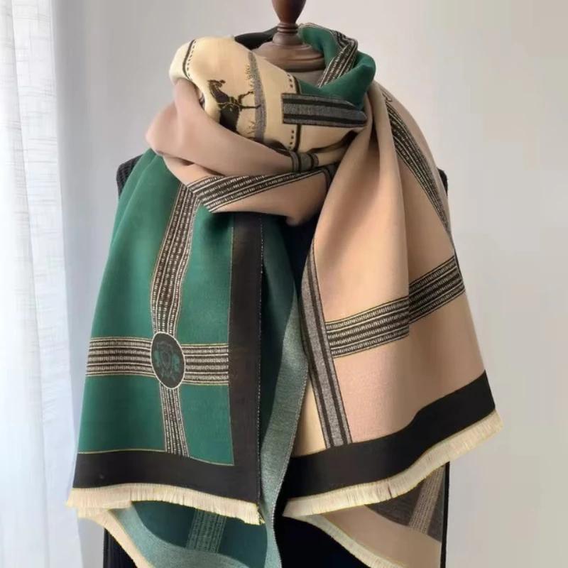 Winter Cashmere Scarf Women 65X185Cm Female Warm Pashmina Shawls Wrap Scarves Blanket Thick Ladies Bufanda Design