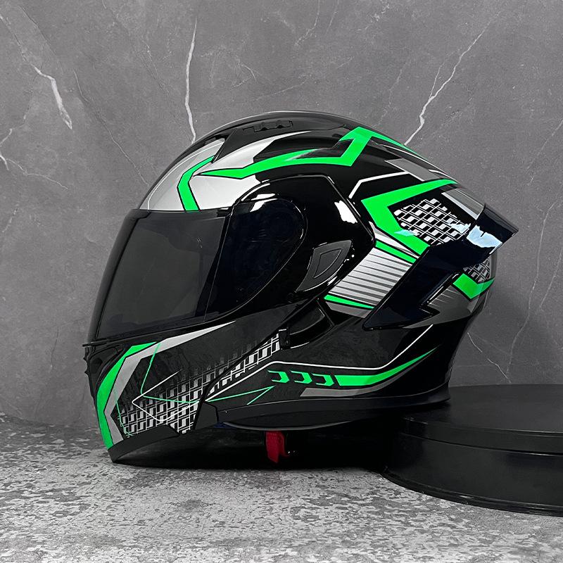 Motorcycle Helmets Men's and Women's Unveiling Helmets Full Helmets Tail Rider Bluetooth Locomotive Men's and Women's Winter Personality Electric