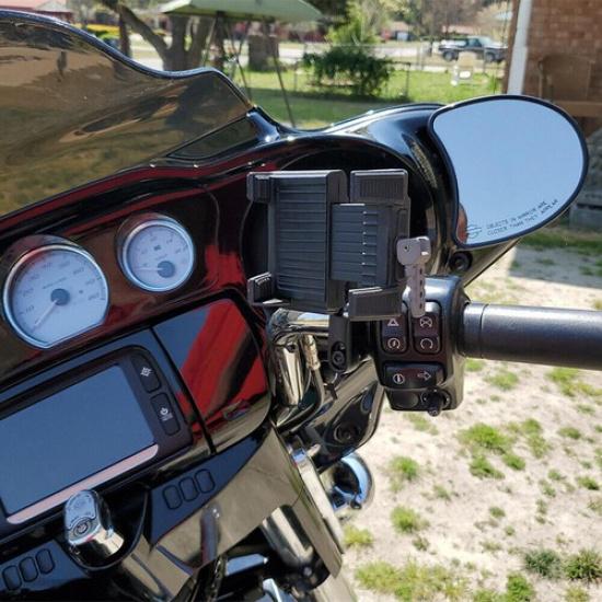 Черный держатель для телефона и GPS-навигатора для мотоцикла Honda Gold Wing GL1800 F6B 2018-2024