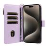 For iPhone 16 Pro Leather Case with Card Holder,RFID Blocking Wallet Phone Cover Rhombus Pattern