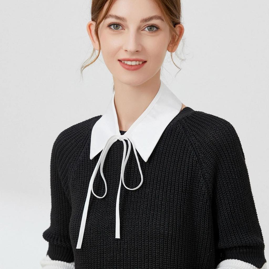 Chiffon Fake Collars for Women Shirt Necklace Choker Flase Collar Shawl Removable Dress Bowknots Detachable Collars Faux Collar