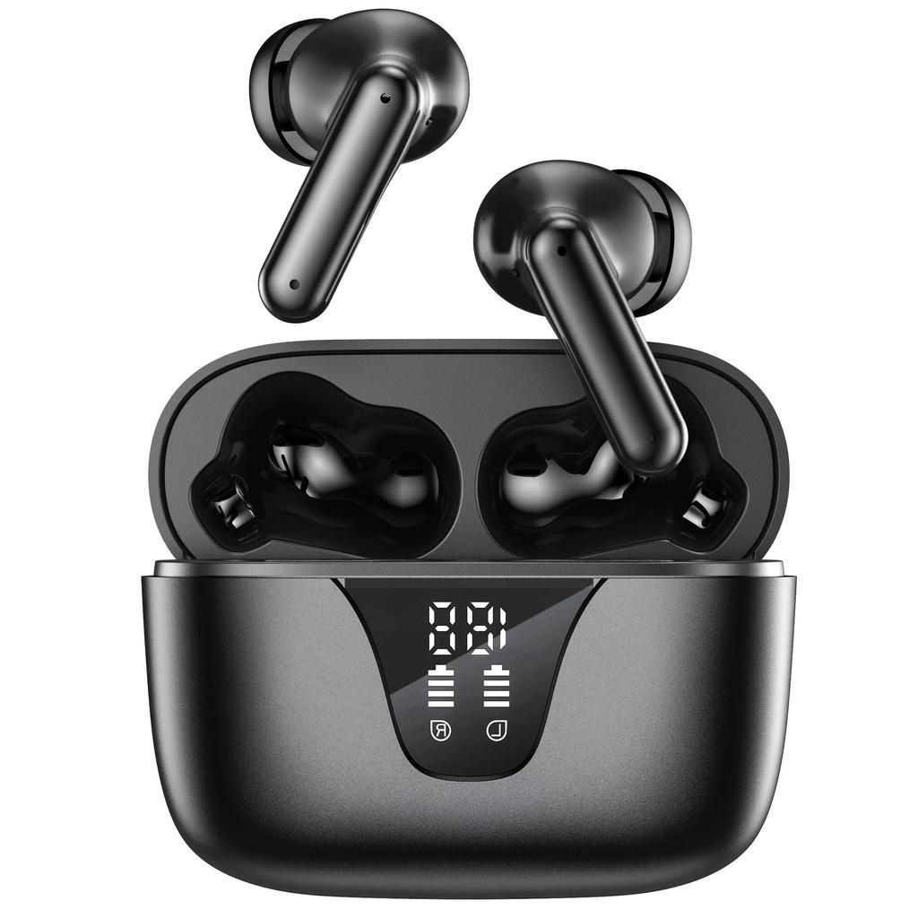 Беспроводные наушники Bluetooth 5.3, время воспроизведения 50 часов, светодиодный дисплей, зарядка, IPX5, водонепроницаемые беспроводные наушники с микрофоном для iPhone Android