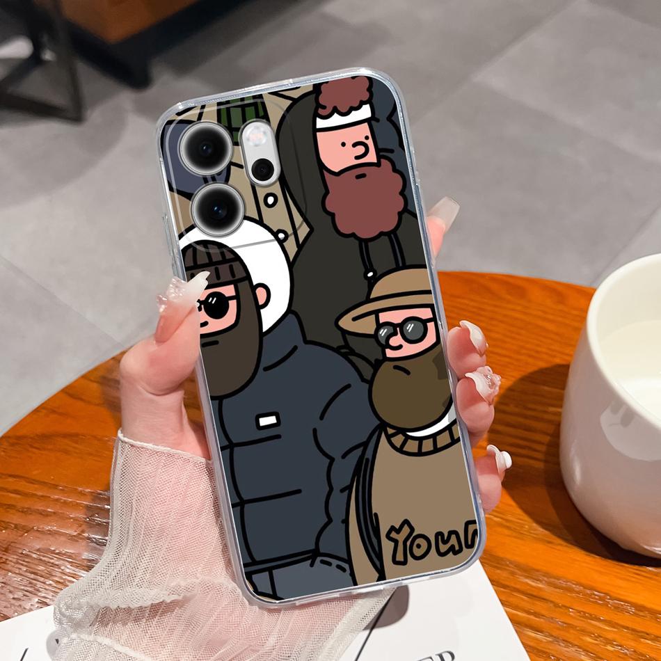 Чехол для телефона Oppo Reno 14F 5G Стильные узоры для отдыха Мягкий силикон ТПУ Прозрачная легкая крышка Для Oppo Reno14 F Чехол