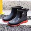 Fashion Men Rain Boots Chef Shoes Fishing Shoes Casual Waterproof Comfortable Fashion Non-slip Strong Wear-resistant Trend Large Size