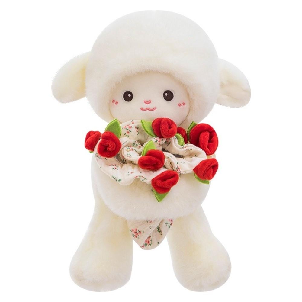 Soft Magnetic Hugging Lamb Small Rose Hat Plush Toy Cute Lamb Doll Toy  Birthday Gift