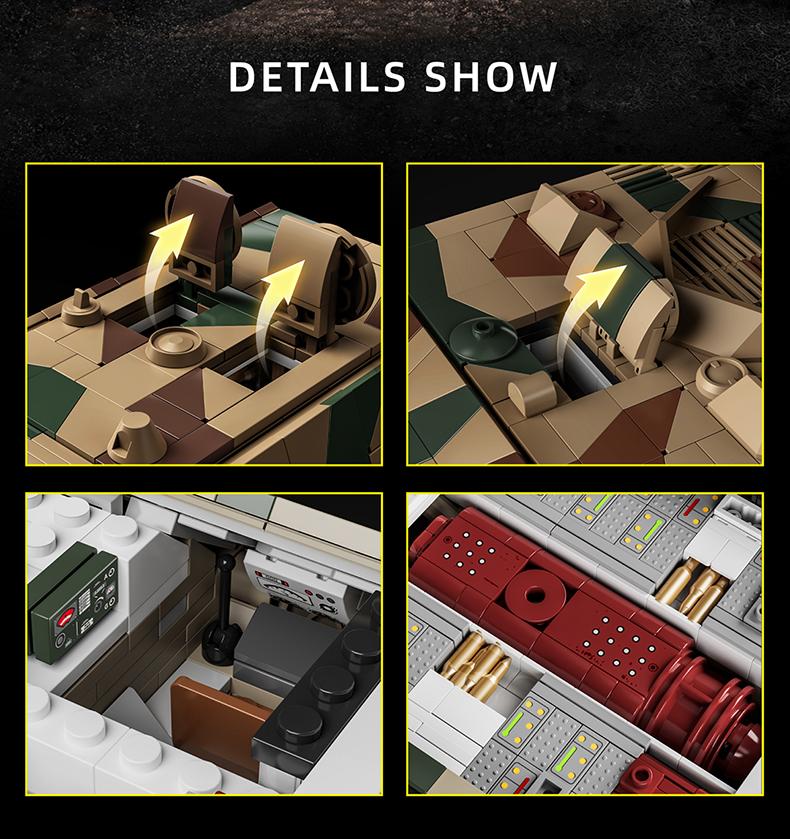 DIY MOC Military Armored Vehicle Mouse Maus Heavy Tank Building Blocks Panzer VIII Maus Soldier Army Bricks Toy for Boy Gift