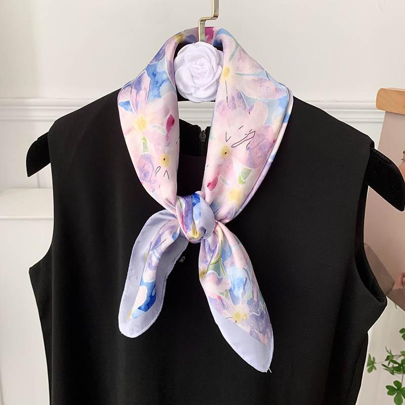 Retro 70*70 Square Scarf Colorful Silk Scarf Women Neck Scarf All-Match Shawl Trendy Headscarf Women'S Accessories Gifts