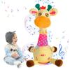 JISON21 Dancing Giraffe Toy with Recording Function, Adjustable Volume, Talking Plush Toy, Dancing, Recording, Singing, and LED Lights. Includes