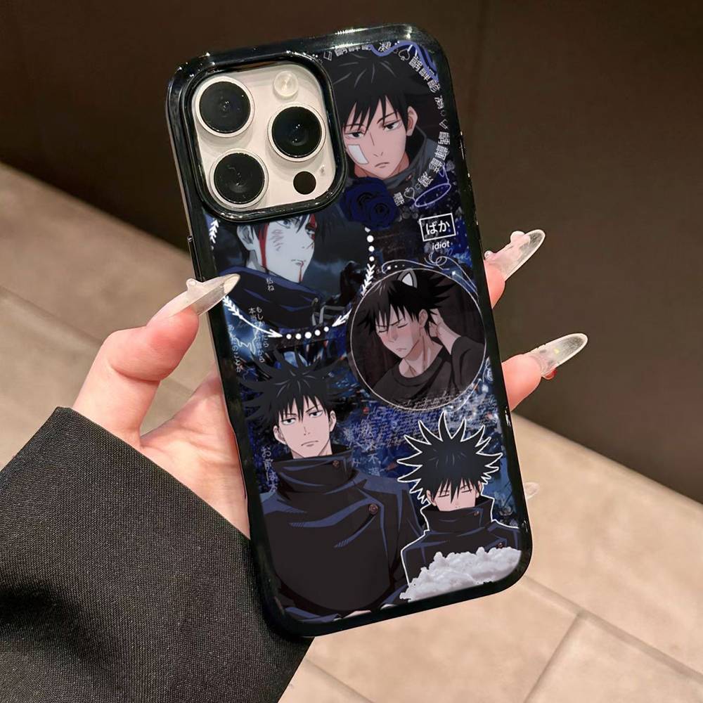 Чехол для телефона с изображением Фушигуро Мегуми из аниме Jujutsu Kaisen для iPhone 11 12 13 14 15 Pro Max 17 16 Plus, Жесткий PC+TPU Задняя крышка