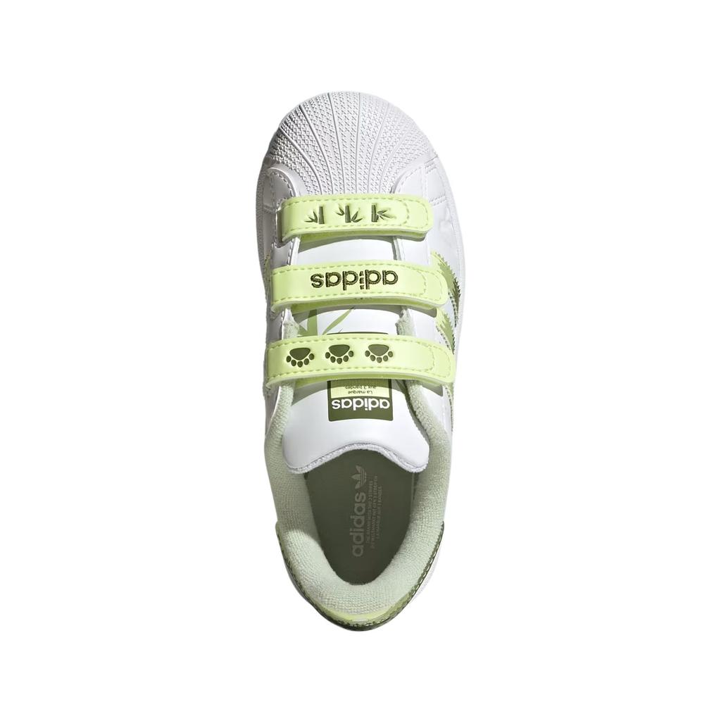 Adidas Originals Superstar 2 Comfortable Versatile Durable Low-Top Kids Skate Shoes Kids Sneakers White Green JS2474