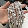 1 нить, Белые натуральные пресноводные жемчужные бусины Барокко для изготовления ювелирных изделий DIY Ожерелий, Браслетов Поделок Длина 36 см