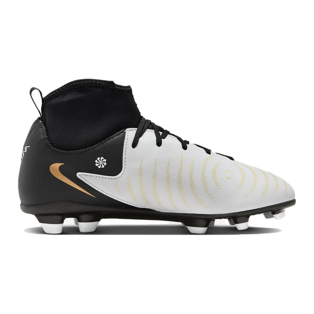 Nike Phantom Luna 2 Club MG GS Mad Ready Pack Детские кроссовки Белый металлик-Золотая монета Черный FJ2601-100