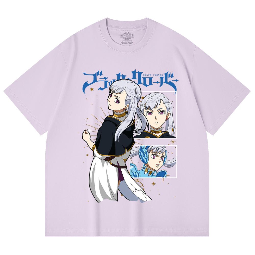 Черная футболка унисекс из 100% хлопка, 230 г/м², с принтом Ноэлль из Black Clover V3