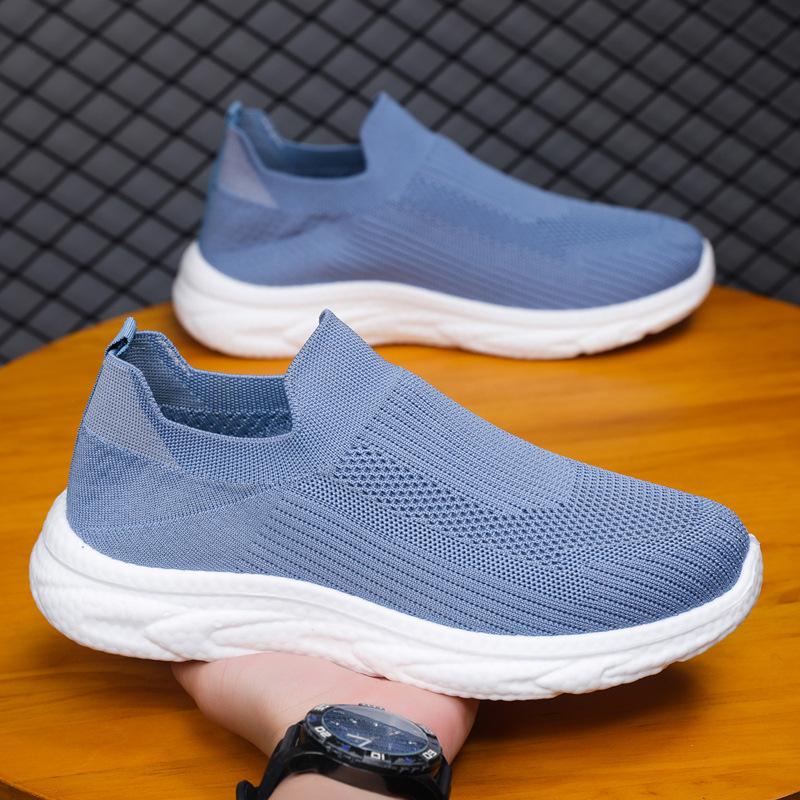 Spring men's shoes new fly-woven socks shoes breathable ultra-light sports shoes casual shoes men's mesh shoes
