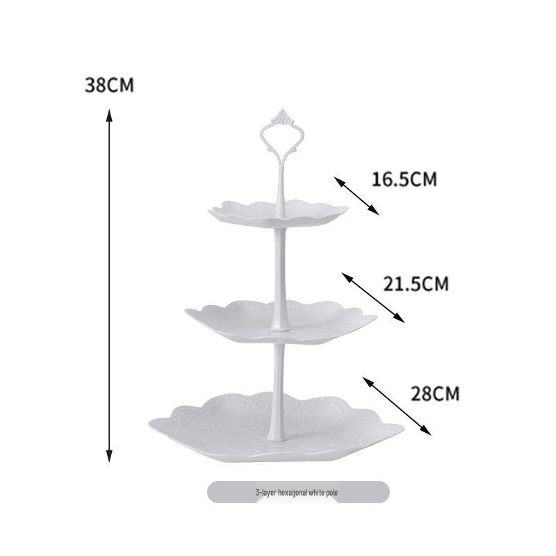 Трехъярусная подставка для торта к европейскому полуденному чаю - креативный многослойный пластиковый поднос для десертов и фруктовая тарелка