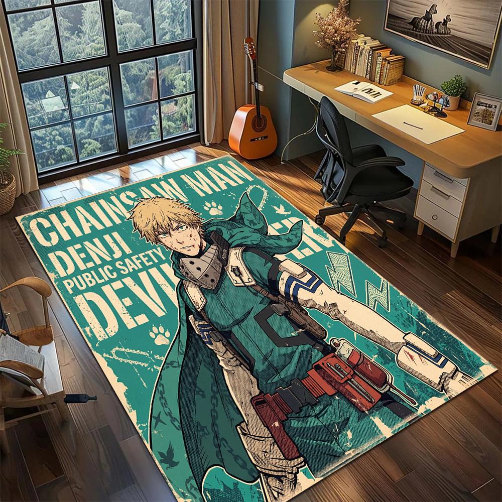 Chainsaw Man Carpet Floor Mat Non Slip Washable Large Area Gamer Bedroom Home Room Decor YUN6512