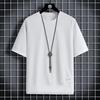 Little Clothing Вафельный круглый вырез короткий рукав мужской летний новый фейковый двухкомпонентный свободный ледяной шелк тонкий рукав до локтя