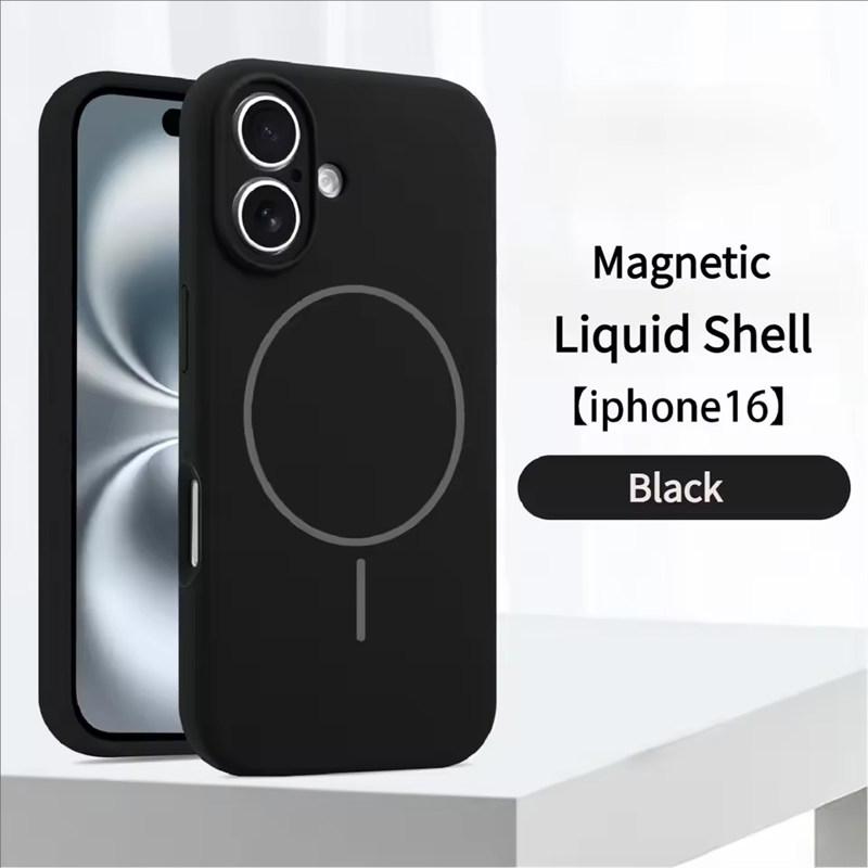 Высококачественный жидкий силикон для чехла MagSafe для iPhone 17 16 15 14 13 12 Pro Max Plus Магнитное беспроводное зарядное устройство Fundas Защитная крышка