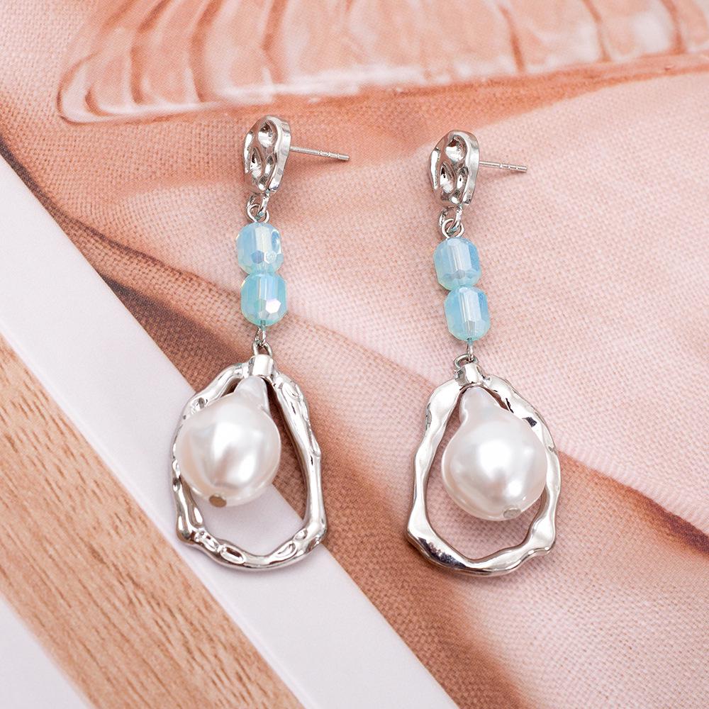 Корейские серьги-капли ручной работы из цинкового сплава с искусственным жемчугом