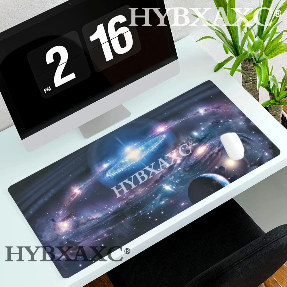 HYBXAXC Galaxy Nebula Gaming Mouse Pad Purple Blue Starry Sky Desk Mat Rubber Keyboard Pad for Daily Office Work and Gaming