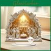 Nativity Christmas Jesus Ornament Birth Scene Virgin Mary Angel Cartoon Print Christian Tabletop Centerpiece For Home Office Holiday Display