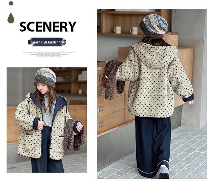 Зимний пушистый свитер для девочек и джинсы на флисовой подкладке 2025 - Новый тренд для детей среднего и старшего возраста