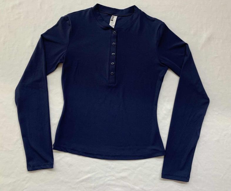 Женская футболка-henley с глубоким V-образным вырезом и длинным рукавом, сексуальная, облегающая, повседневная