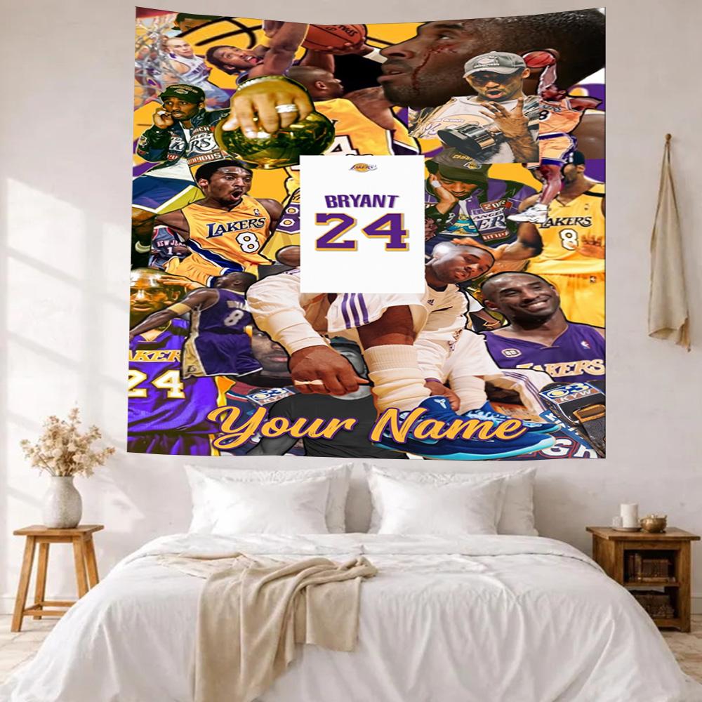 Kobe Custom Your Name Wall Decor Tapestry Art For Pet Memorial Birthdaywedding Party Backdrop Family Gift