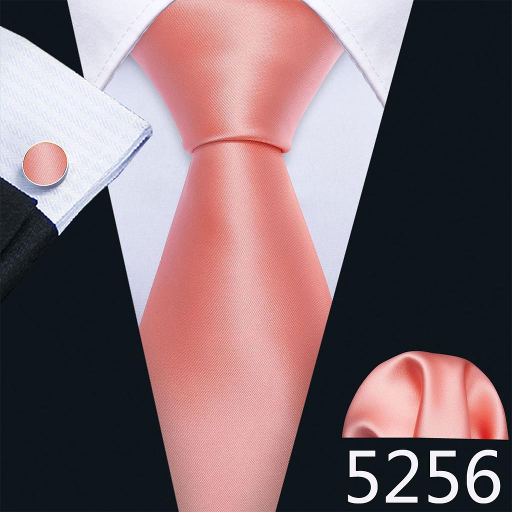 Barry.Wang Mens Novelty Plaid Striped Neckties Handkerchief Cufflinks Set Formal Casual Business