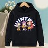 Korean KPop Devil Hunter Cartoon Girl Hooded Sweatshirt Warm Children's Wave Fashion Casual Top Casual Girls' Clothing